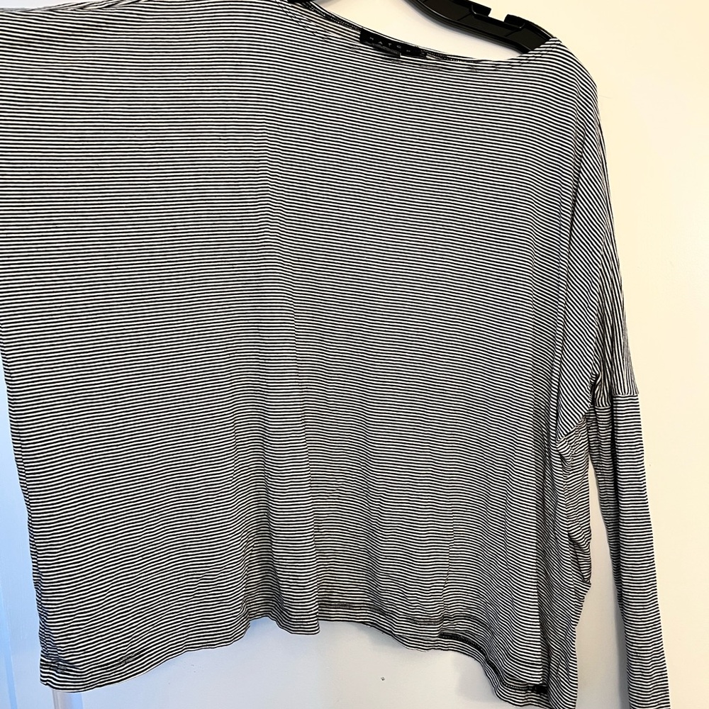 Hatch Maternity Monochrome Black & White Striped Knit Top size 0